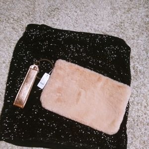 New York & Company faux fur wristlet